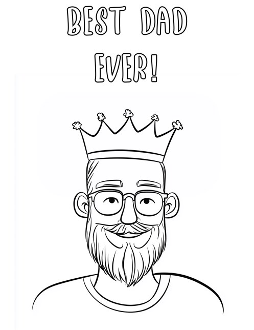 Dad with glasses and crown saying best dad ever