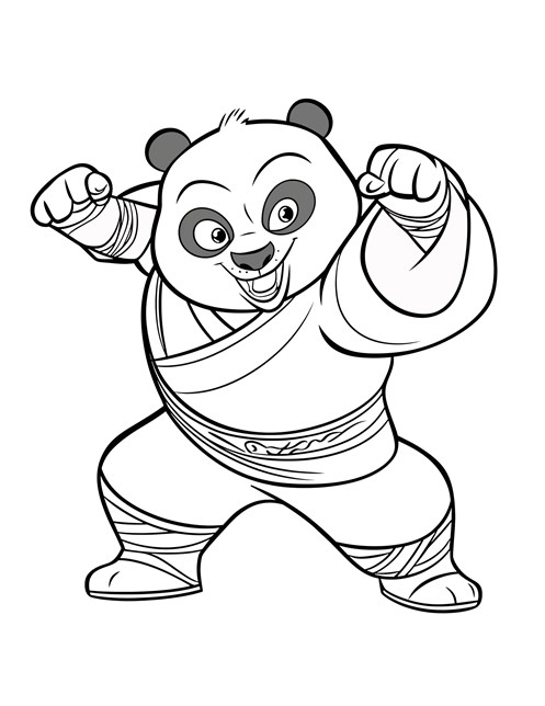 Panda doing martial arts pose looking determined and ready to fight