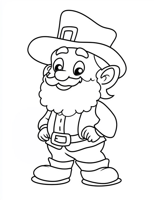 Happy leprechaun with big beard and hat St Patricks Day