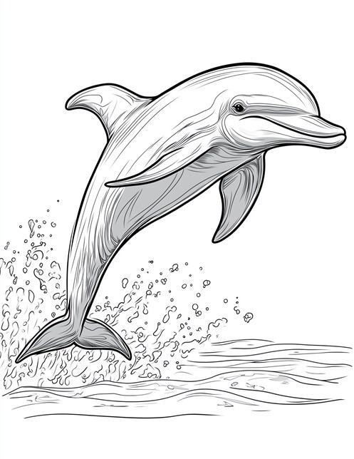 Dolphin jumping out of the water with splash